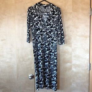 Banana Republic floral jersey silk blend dress